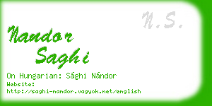 nandor saghi business card